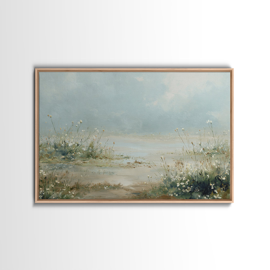 Sunlit Meadow with Wildflowers and Calm Mood Canvas Print, Medical Office Art, Medical Art, Office Decor, Watercolor Art, Calm, MOA-3x2-16