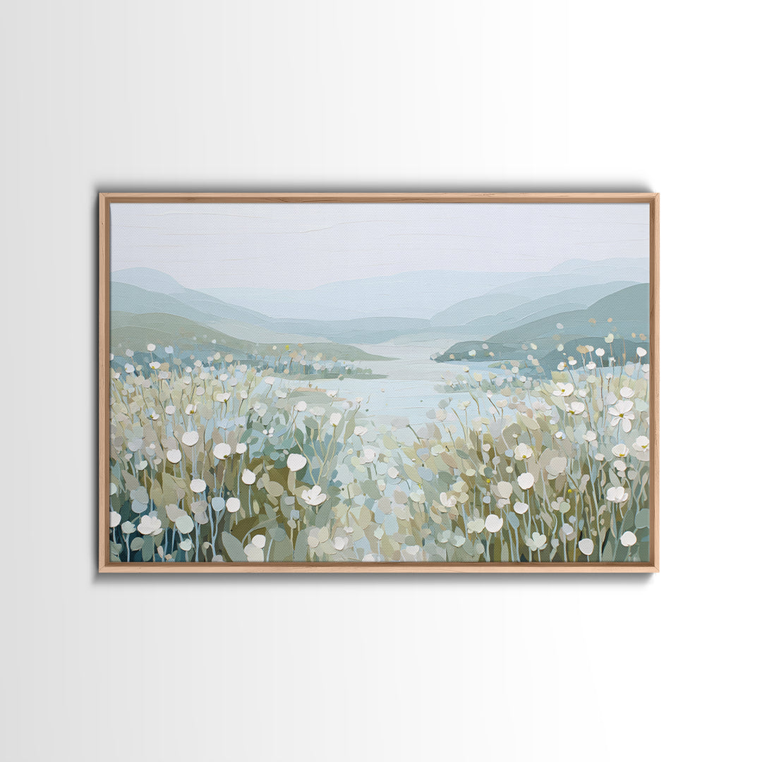 Sunlit Meadow with Wildflowers and Calm Mood Canvas Print, Medical Office Art, Medical Wall Art, Office Decor, Calm, Room Decor, MOA-3x2-40
