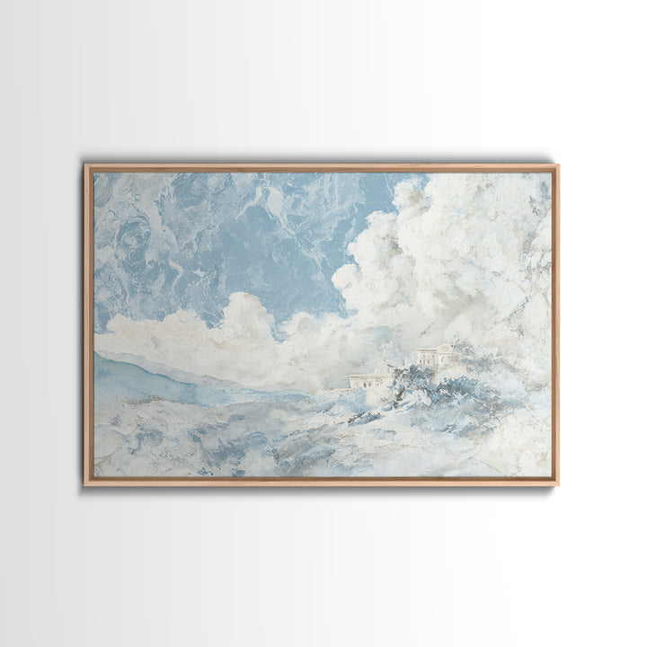 Subtle Marble Texture Framed Canvas Print, Medical Office Art, Room Decor, Office Decor, Oil Painting, Calm, MOA-3x2-47