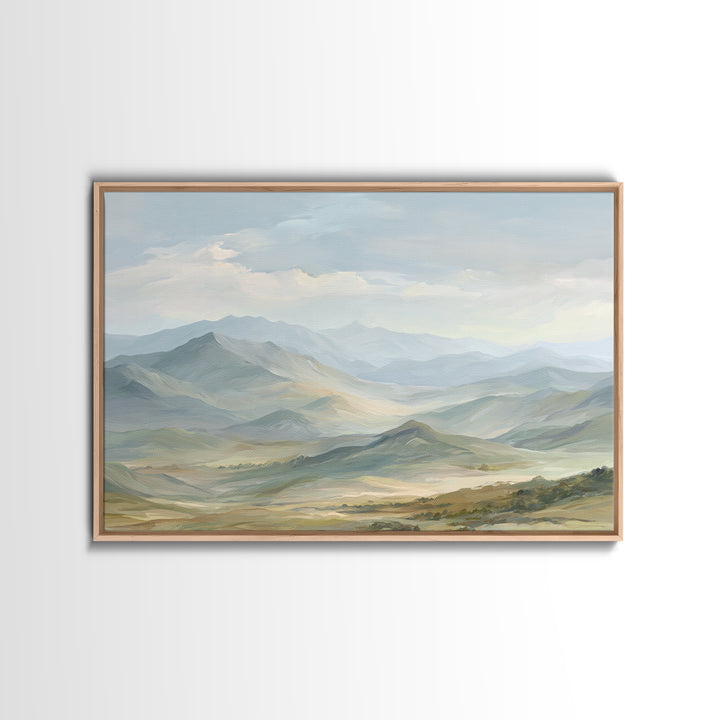 Soft Mountain Landscape Canvas Print, Medical Office Art, Anatomy Wall Art, Office Decor, Oil Painting, Calm, Neuroscience Art, MOA-3x2-54