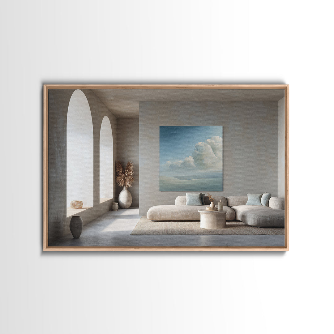 Sky and Cloud Scene Canvas Print, Medical Office Art, Educational Poster, Office Decor, Oil Painting, Calm, Fine Art Print, MOA-3x2-61