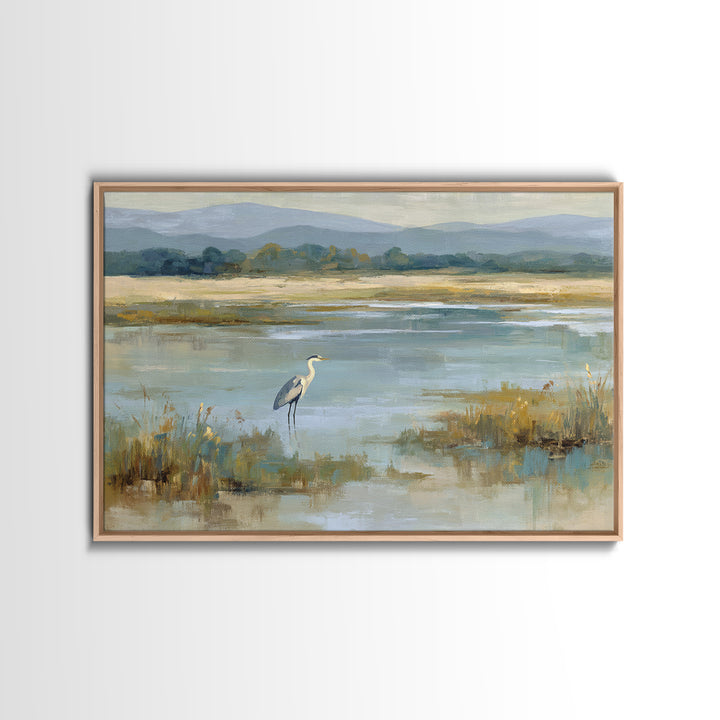 Blue Heron Standing Canvas Print, Medical Office Art, Medical Art, Office Decor, Fine Art, Calm, Biology Art, Nurse Wall Art, MOA-3x2-66
