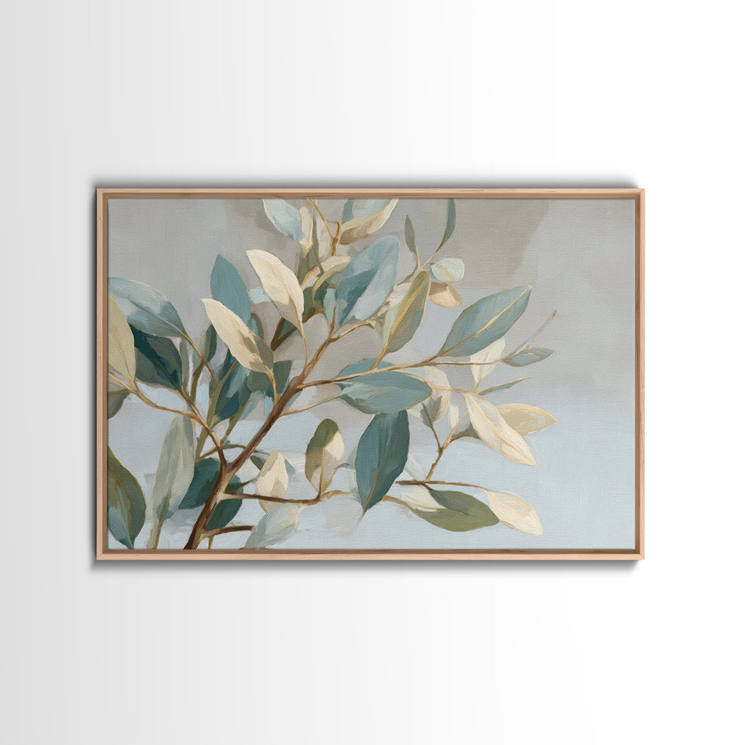 Botanical Eucalyptus Branch Framed Canvas Print, Medical Office Art, Home Decor, Office Decor, Fine Art, Calm, Medical Art, MOA-3x2-7