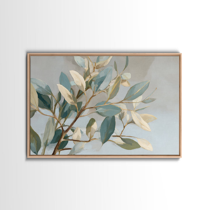 Botanical Eucalyptus Branch Framed Canvas Print, Medical Office Art, Home Decor, Office Decor, Fine Art, Calm, Medical Art, MOA-3x2-7