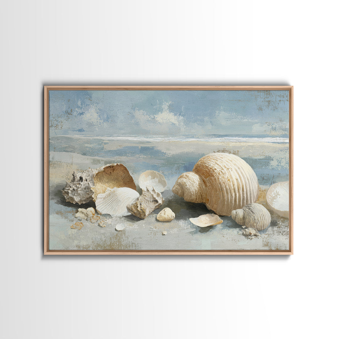 Coastal Shells and Water Study Canvas Print, Medical Office Art, Modern Decor, Office Decor, Fine Art, Calm, Home Decor, MOA-3x2-72