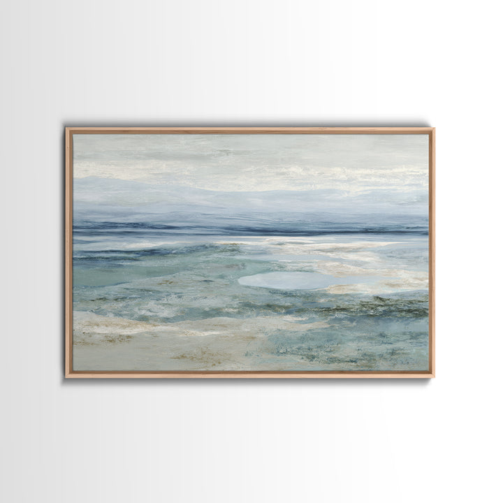 Calming Blue Abstract Framed Canvas Print, Medical Office Art, Gallery Decor, Office Decor, Abstract Art, Calm, MOA-3x2-77