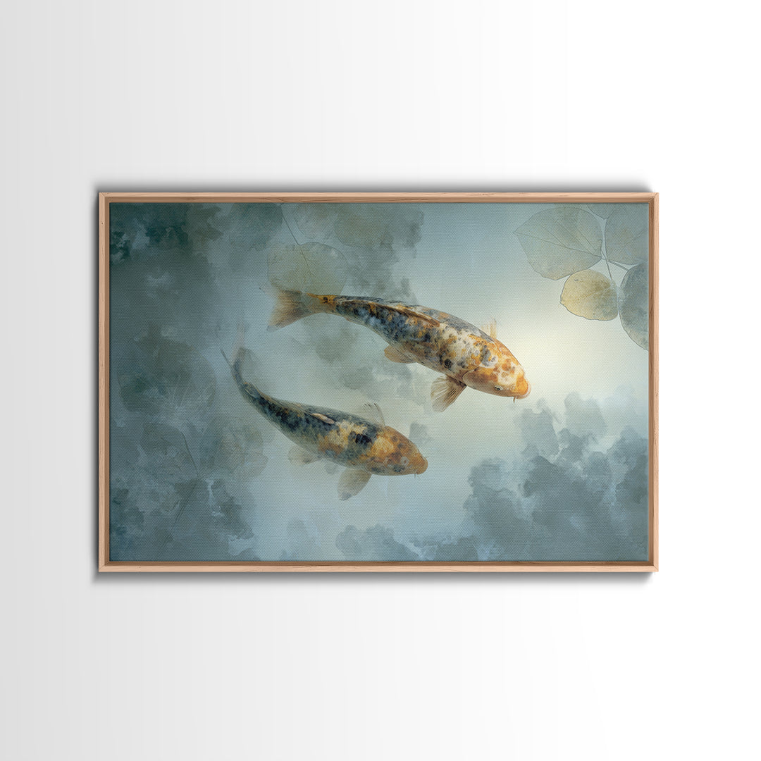Calm Koi Fish Swimming Through Clear Water Canvas Print, Medical Office Art, Educational Poster, Office Decor, Fine Art, Calm, MOA-3x2-98
