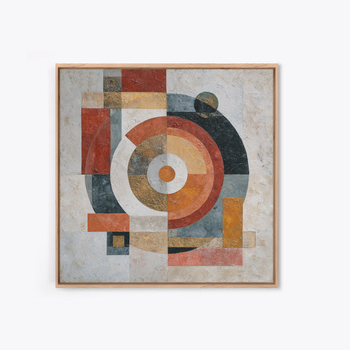 Abstract Circular Forms Framed Canvas Print, Modern Art, Abstract Wall Art, Living Room Decor, Fine Art, Modern, Neutral Decor, MOD-1x1-43