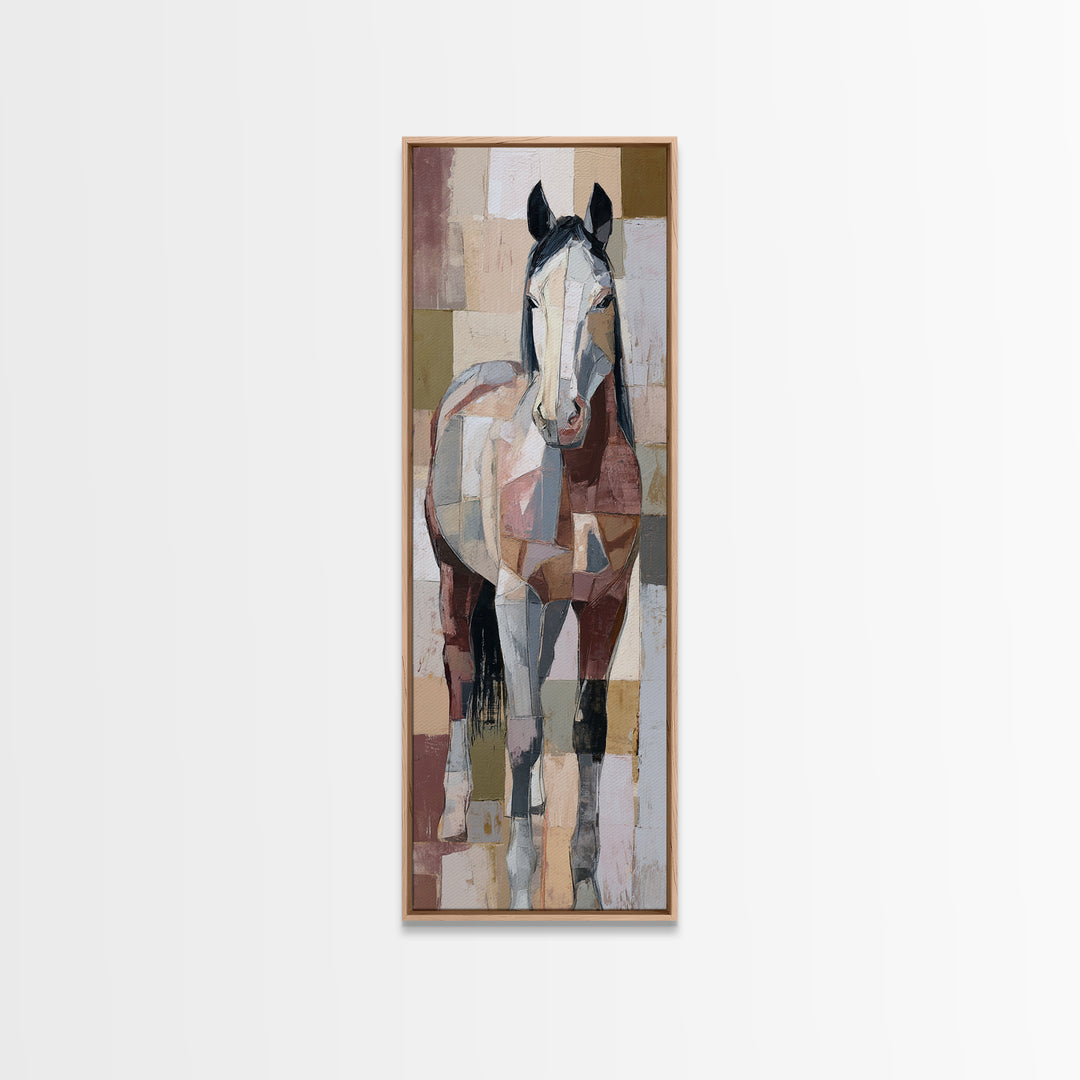 Contemporary Horse Portrait Canvas Print, Modern Art, Wall Decor, Living Room Decor, Oil Painting, Modern, Digital Print, MOD-1x3-27