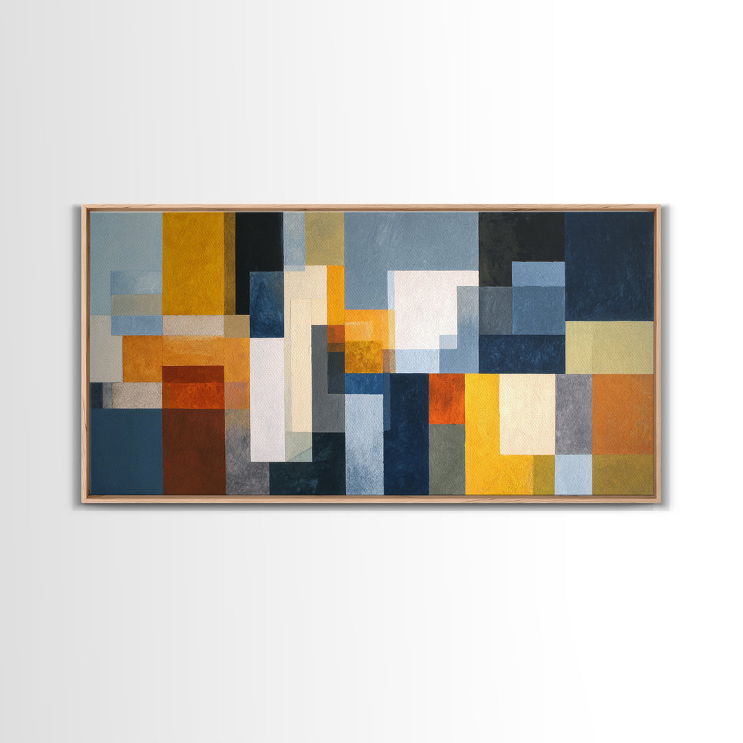 Geometric City Abstraction Canvas Print, Modern Art, Art, Living Room Decor, Abstract Art, Modern, Canvas Art, Digital Print, MOD-2x1-48