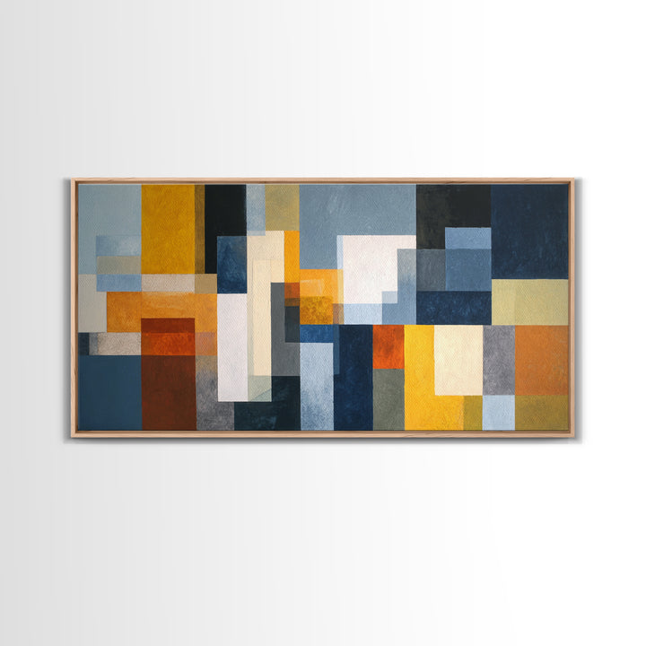 Geometric City Abstraction Canvas Print, Modern Art, Art, Living Room Decor, Abstract Art, Modern, Canvas Art, Digital Print, MOD-2x1-48