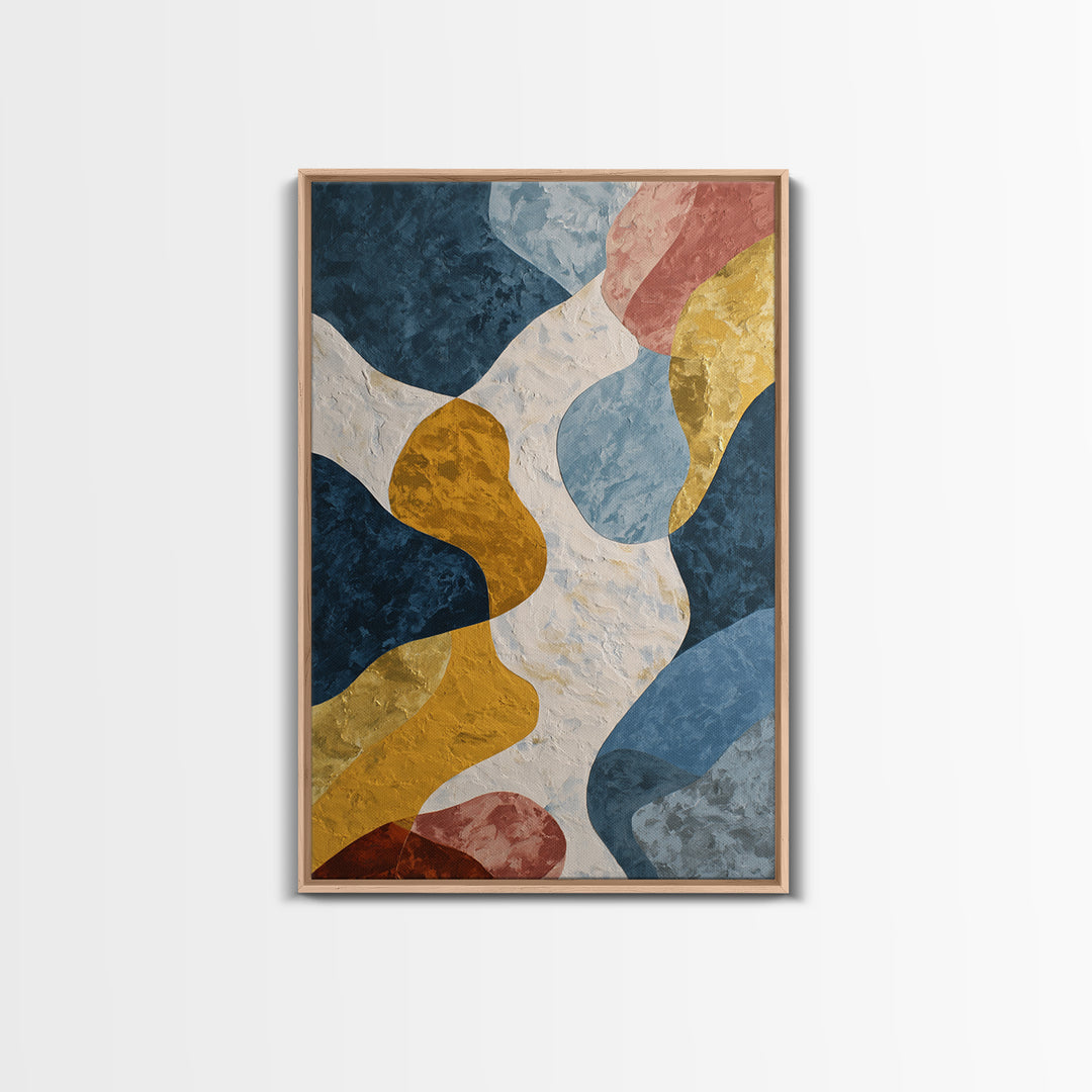 Large Marble Texture Abstract Framed Canvas Print, Modern Art, Boho Decor, Living Room Decor, Abstract Art, Modern, Wall Decor, MOD-2x3-48