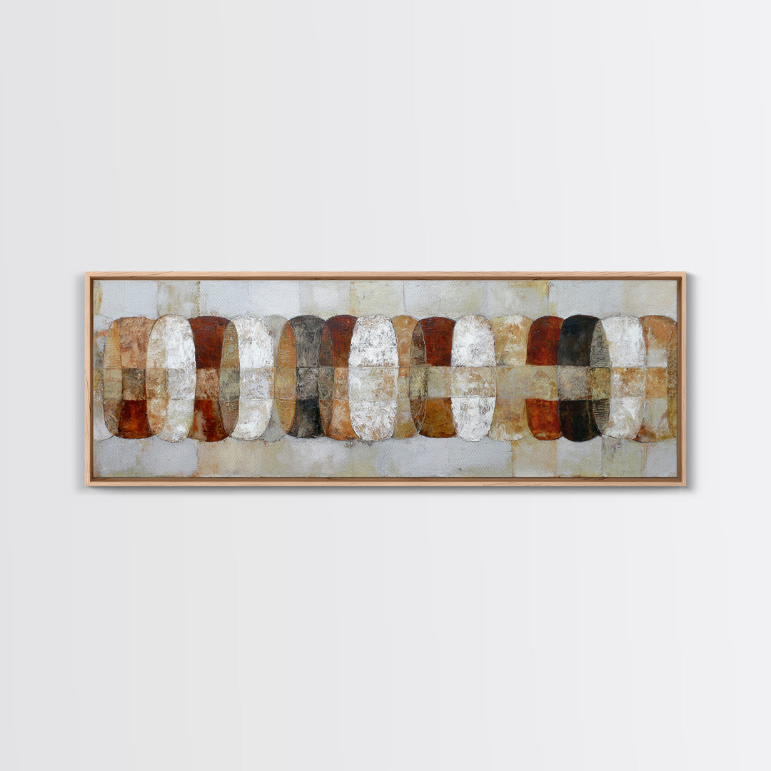 Monochrome Ink and Acrylic Mixed Media Look Framed Canvas Print, Modern Art, Bedroom Wall Art, Living Room Decor, Modern, MOD-3x1-12