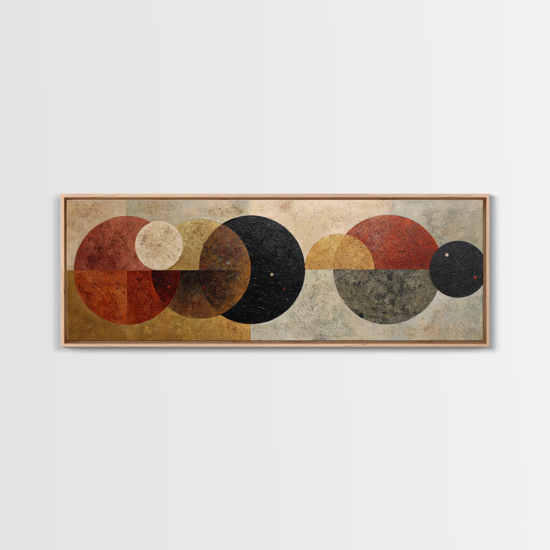 Abstract Circular Forms Framed Canvas Print, Modern Art, Wall Art, Living Room Decor, Abstract Art, Modern, Artwork, MOD-3x1-59