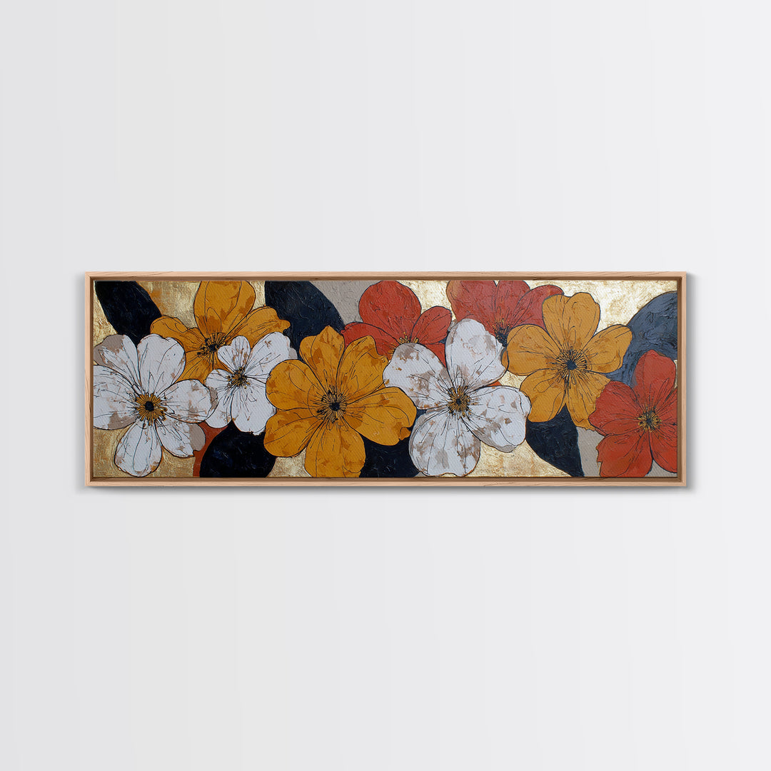 Bold Floral Forms Canvas Print, Modern Art, Boho Wall Decor, Living Room Decor, Modern, Fine Art Print, Statement Artwork, MOD-3x1-6