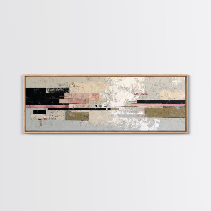 Geometric City Abstraction Framed Canvas Print, Modern Art, Contemporary Art, Living Room Decor, Abstract Art, Modern, MOD-3x1-68