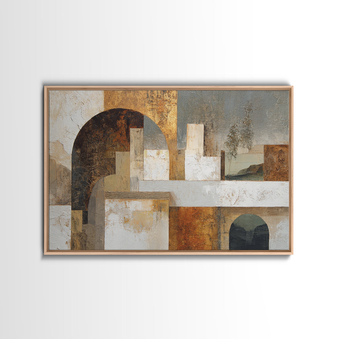 Architectural Arch Composition Framed Canvas Print, Modern Art, Living Room Decor, Abstract Art, Modern, Gallery Decor, MOD-3x2-25