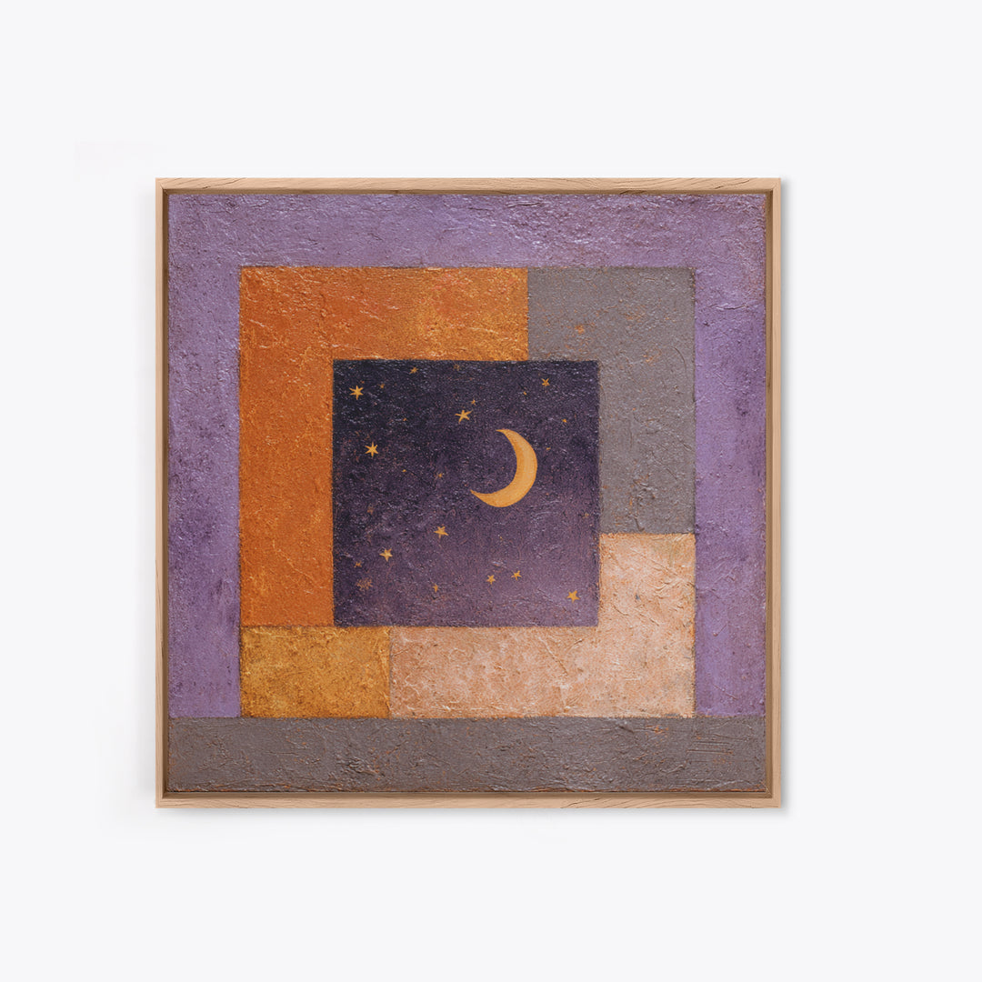 Purple Night Sky Canvas Print, Monochrome Art, Abstract Art, Living Room Decor, Oil Painting, Mono, Bedroom Wall Art, MON-1x1-15