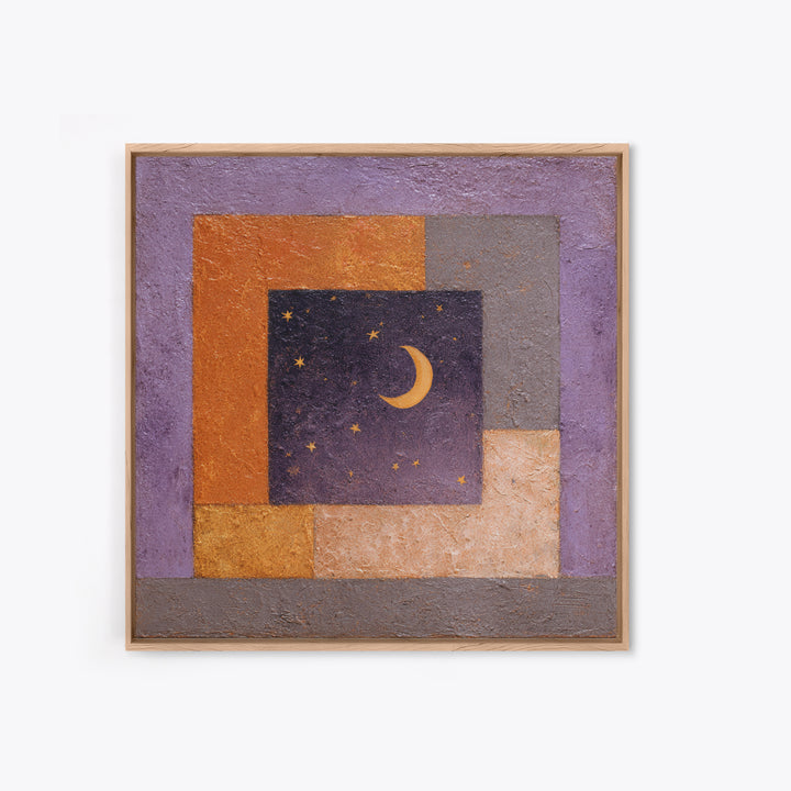 Purple Night Sky Canvas Print, Monochrome Art, Abstract Art, Living Room Decor, Oil Painting, Mono, Bedroom Wall Art, MON-1x1-15