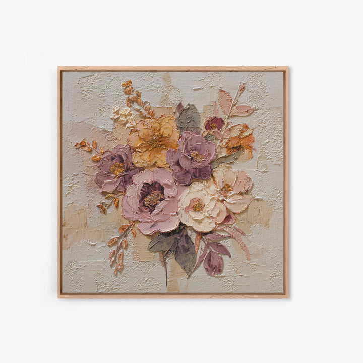Monochrome Floral Bouquet Canvas Print, Monochrome Art, Apartment Decor, Living Room Decor, Fine Art, Mono, Moody Wall Art, MON-1x1-18