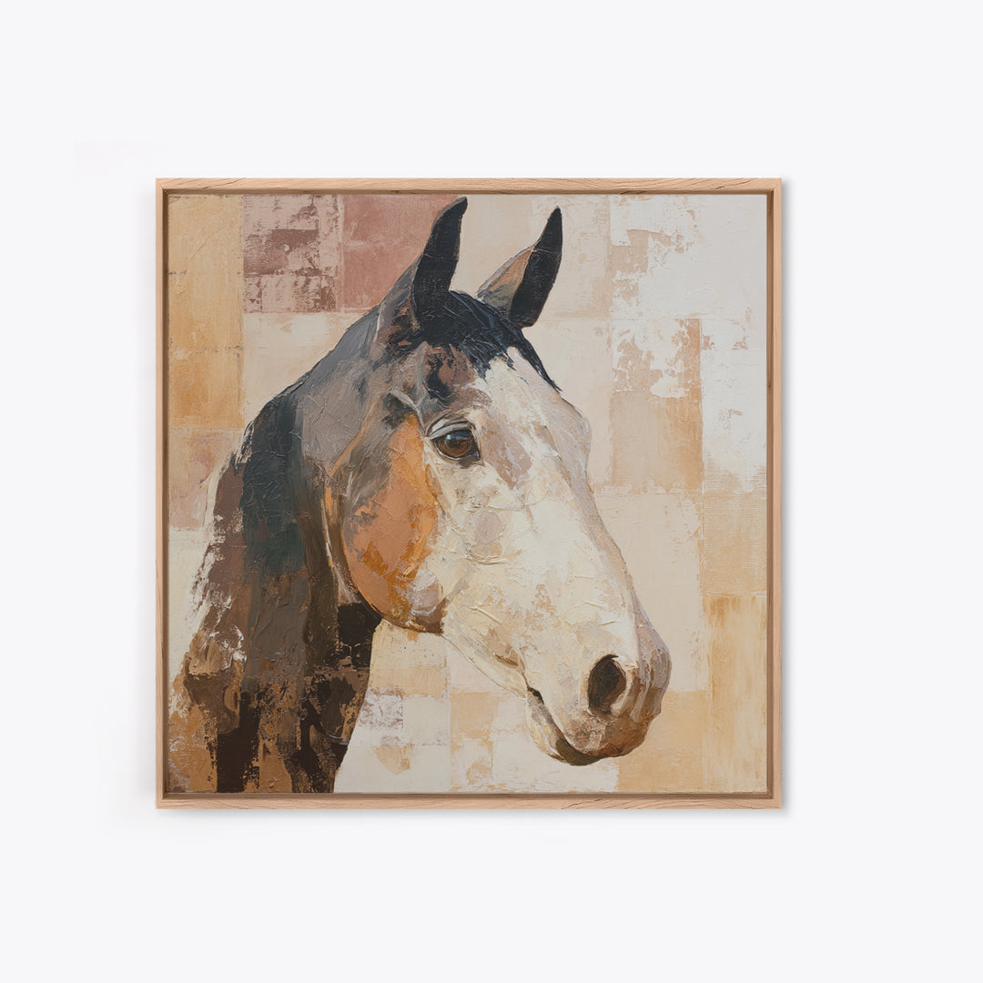 Sepia Horse Portrait Framed Canvas Print, Monochrome Art, Living Room Decor, Fine Art, Mono, Gallery Decor, Wall Decor, MON-1x1-2