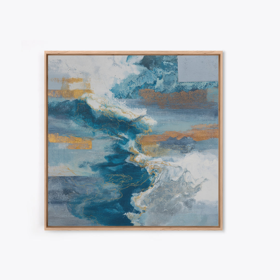 All Blue Ocean Abstraction Canvas Print, Monochrome Art, Neutral Decor, Living Room Decor, Fine Art, Mono, Home Decor, MON-1x1-25