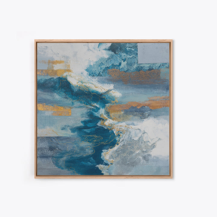 All Blue Ocean Abstraction Canvas Print, Monochrome Art, Neutral Decor, Living Room Decor, Fine Art, Mono, Home Decor, MON-1x1-25