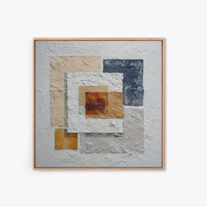 Ivory White Plaster Texture Composition Framed Canvas Print, Monochrome Art, Modern Decor, Living Room Decor, Fine Art, Mono, MON-1x1-29