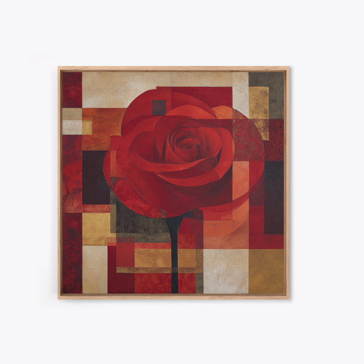 Single Red Rose Rendered Only Canvas Print, Monochrome Art, Apartment Decor, Living Room Decor, Fine Art, Mono, Moody Wall Art, MON-1x1-31