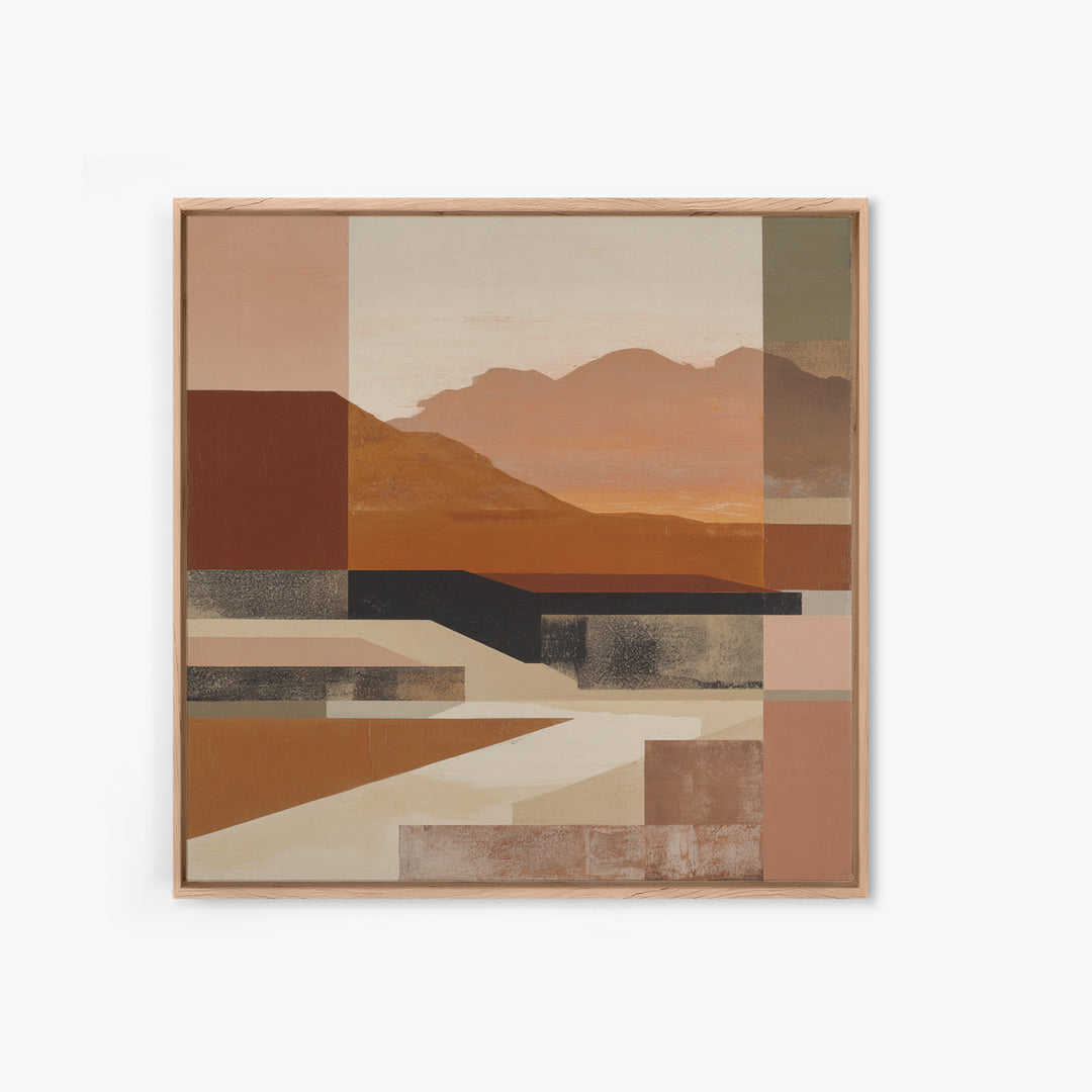 Warm Brown Desert Landscape Framed Canvas Print, Monochrome Art, Fine Art Print, Living Room Decor, Mono, Digital Prints, MON-1x1-33