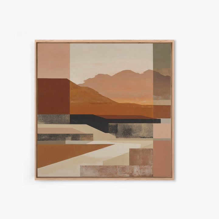 Warm Brown Desert Landscape Framed Canvas Print, Monochrome Art, Fine Art Print, Living Room Decor, Mono, Digital Prints, MON-1x1-33
