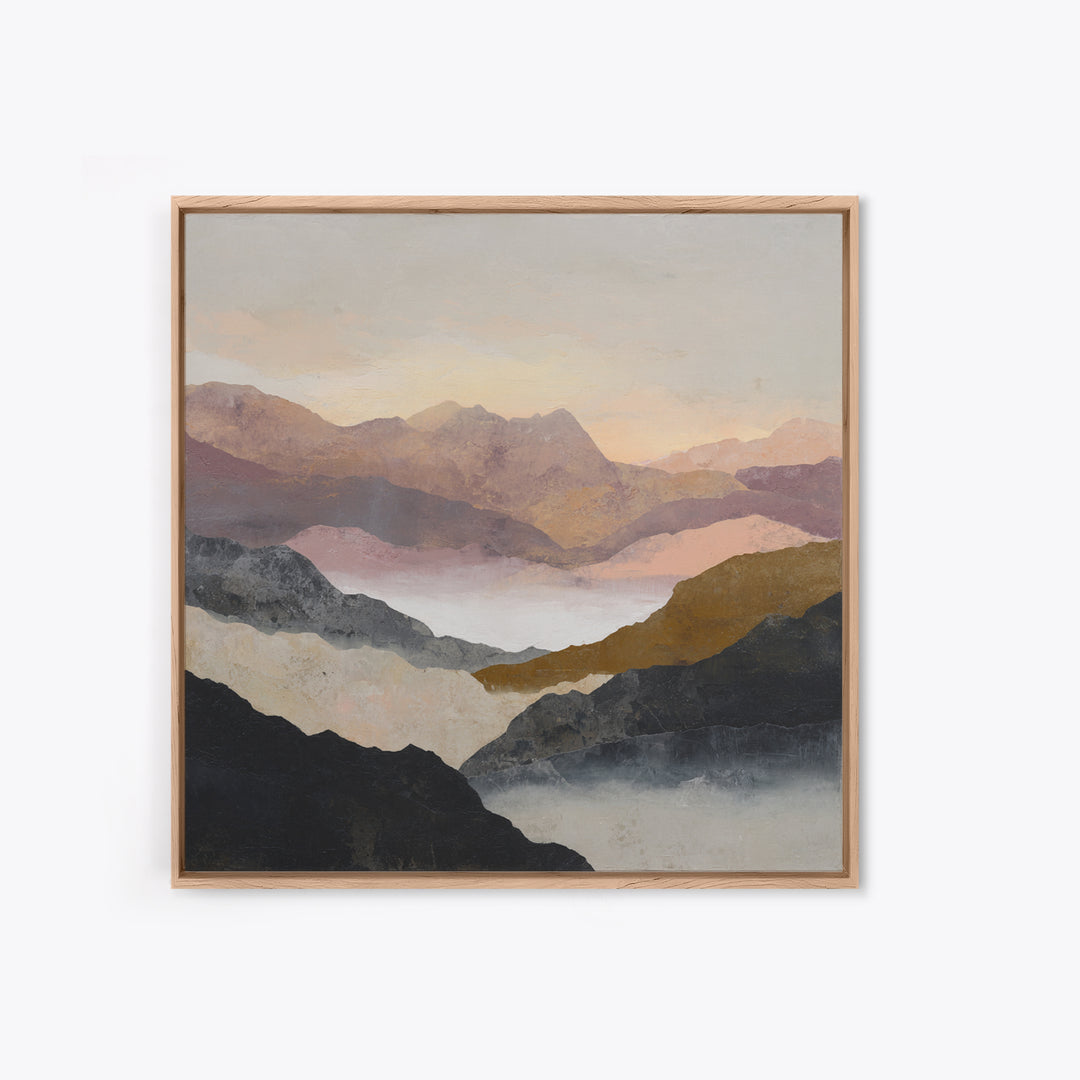 Charcoal Mountain Landscape Framed Canvas Print, Monochrome Art, Living Room Decor, Fine Art, Mono, Gallery Decor, Wall Decor, MON-1x1-52