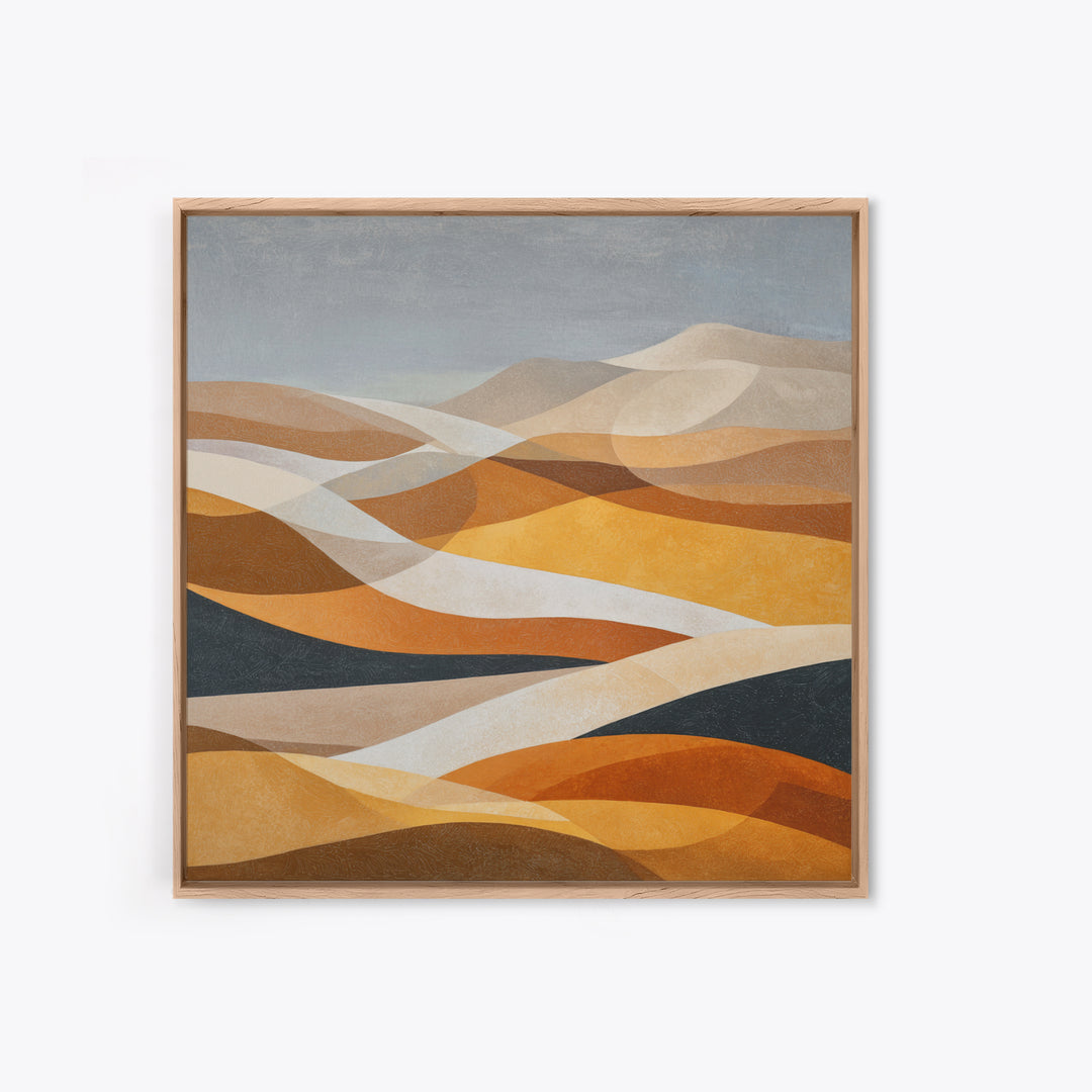 Warm Brown Desert Landscape Framed Canvas Print, Monochrome Art, Fine Art Print, Living Room Decor, Mono, Digital Prints, MON-1x1-57