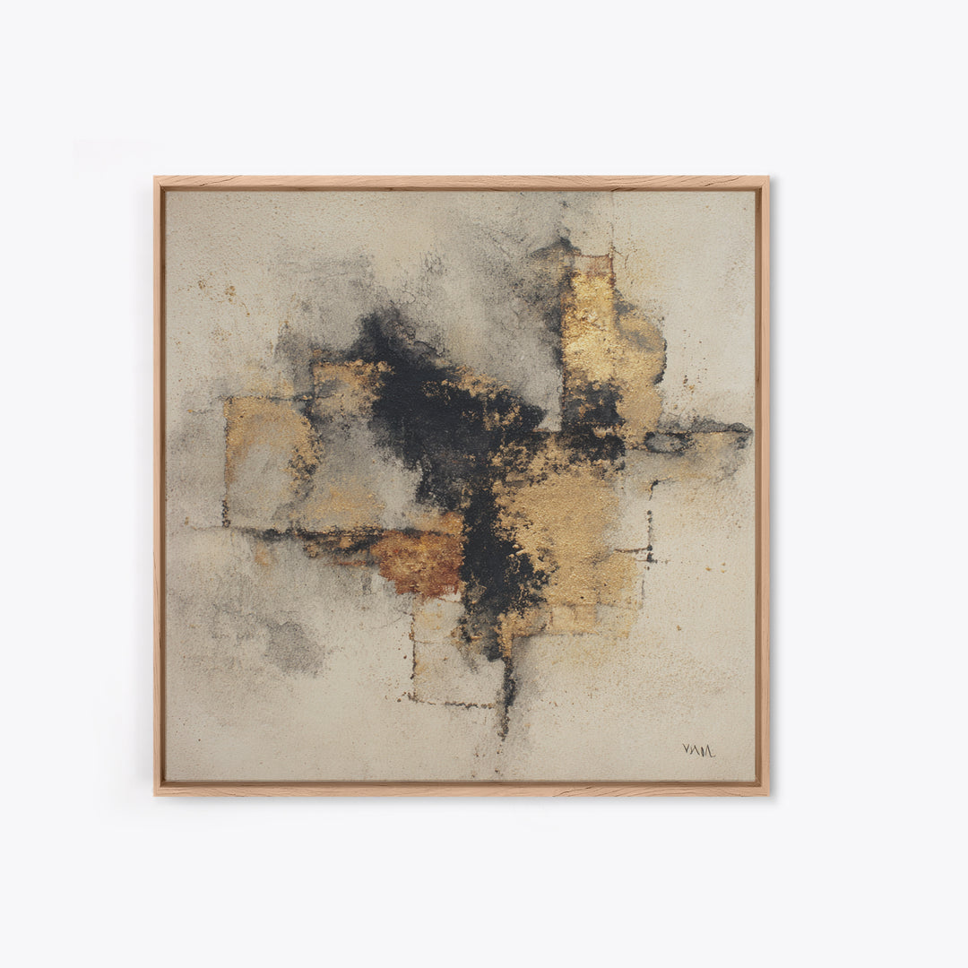 Black Ink Abstract Framed Canvas Print, Monochrome Art, Dark Academia Decor, Living Room Decor, Abstract Art, Mono, Wall Decor, MON-1x1-6
