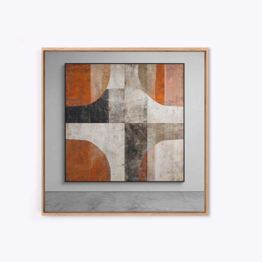 Burnt Orange Canyon Abstraction Framed Canvas Print, Monochrome Art, Printable Art, Living Room Decor, Fine Art, Mono, MON-1x1-64