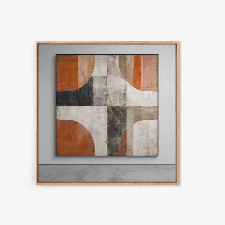 Burnt Orange Canyon Abstraction Framed Canvas Print, Monochrome Art, Printable Art, Living Room Decor, Fine Art, Mono, MON-1x1-64