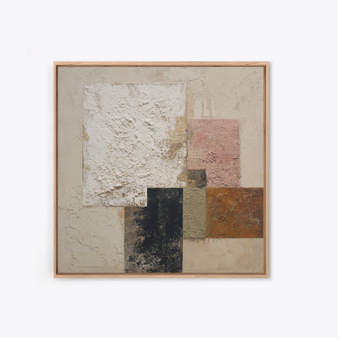 Ivory White Plaster Texture Composition Canvas Print, Monochrome Art, Room Decor, Living Room Decor, Mono, Mid Century Modern, MON-1x1-77