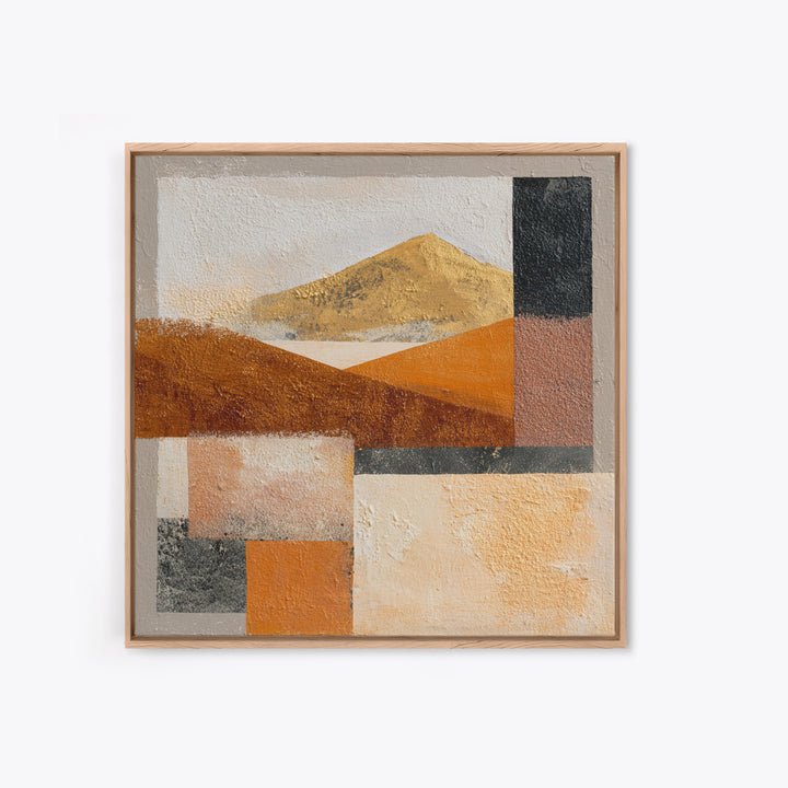 Warm Brown Desert Landscape Canvas Print, Monochrome Art, Textured Painting, Living Room Decor, Oil Painting, Mono, MON-1x1-81