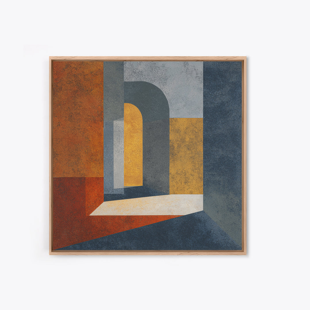 Gray Architectural Arch and Shadow Study Canvas Print, Monochrome Art, Wall Decor, Living Room Decor, Oil Painting, Mono, MON-1x1-82