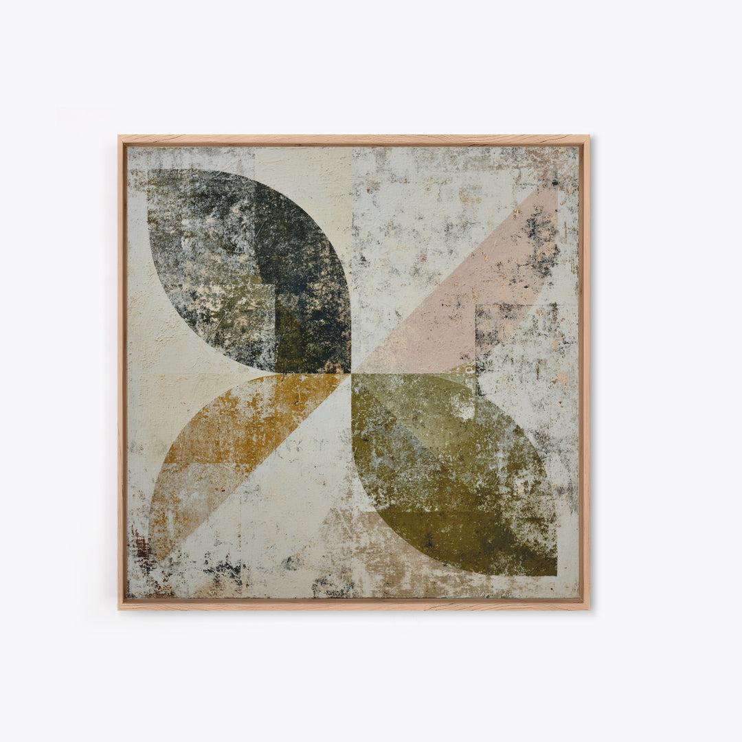 Olive Green Abstract Leaf Pattern Canvas Print, Monochrome Art, Modern Art, Living Room Decor, Watercolor Art, Mono, MON-1x1-92