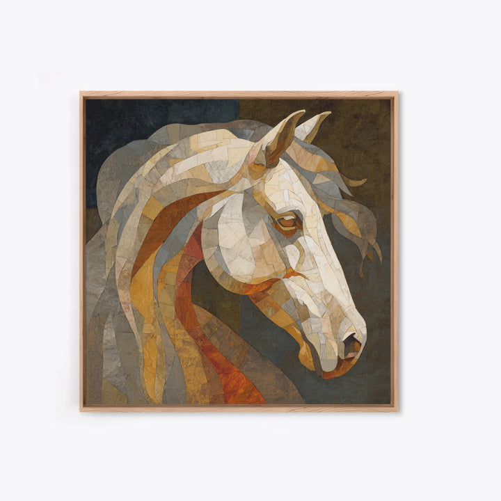 Sepia Horse Portrait Canvas Print, Monochrome Art, Statement Artwork, Living Room Decor, Fine Art, Mono, Digital Art, MON-1x1-98