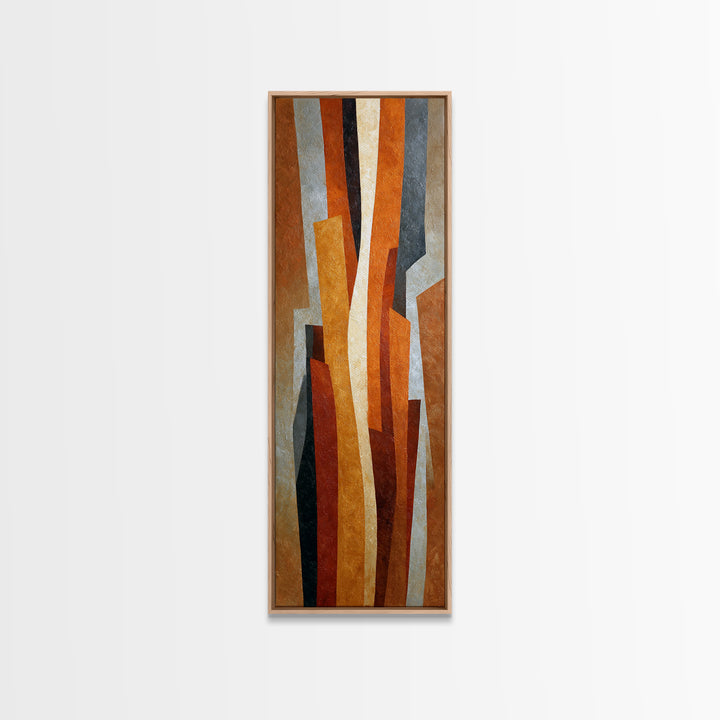 Burnt Orange Canyon Abstraction Canvas Print, Monochrome Art, Living Room Decor, Oil Painting, Mono, Gallery Decor, Wall Decor, MON-1x3-100