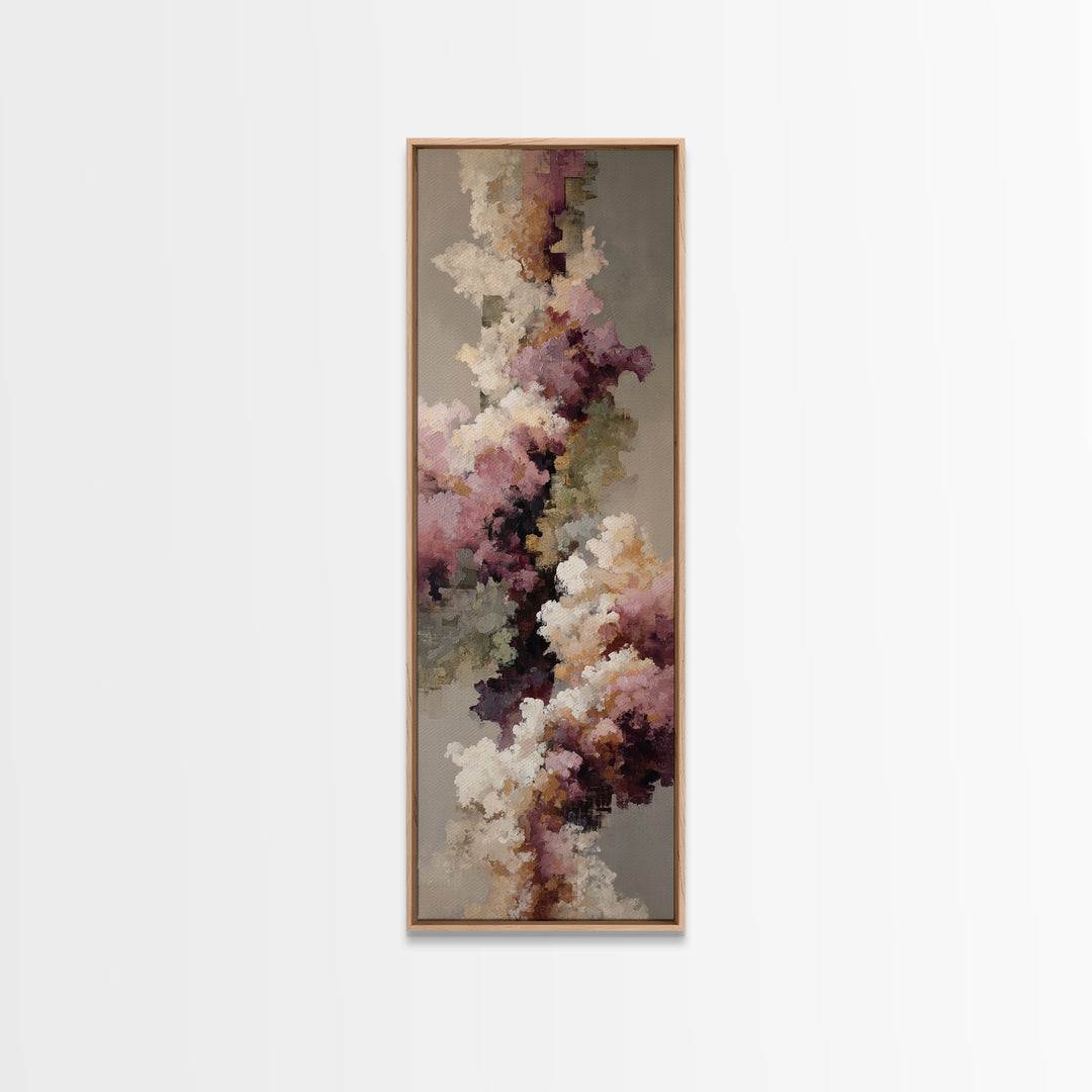 All Pink Cloudscape Framed Canvas Print, Monochrome Art, Luxury Decor, Living Room Decor, Fine Art, Mono, Printable Wall Art, MON-1x3-24
