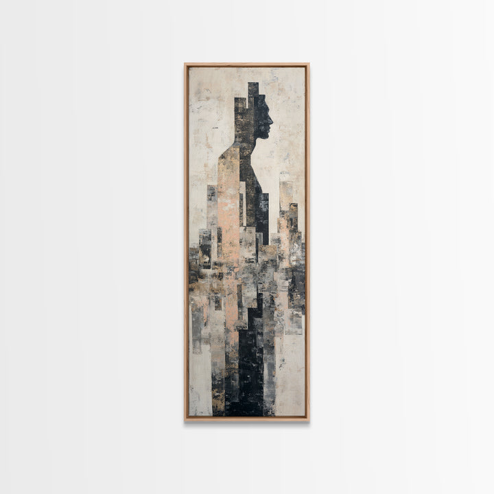 Black and White City Reflection Canvas Print, Monochrome Art, Large Wall Art, Living Room Decor, Mono, Modern Wall Art, MON-1x3-33