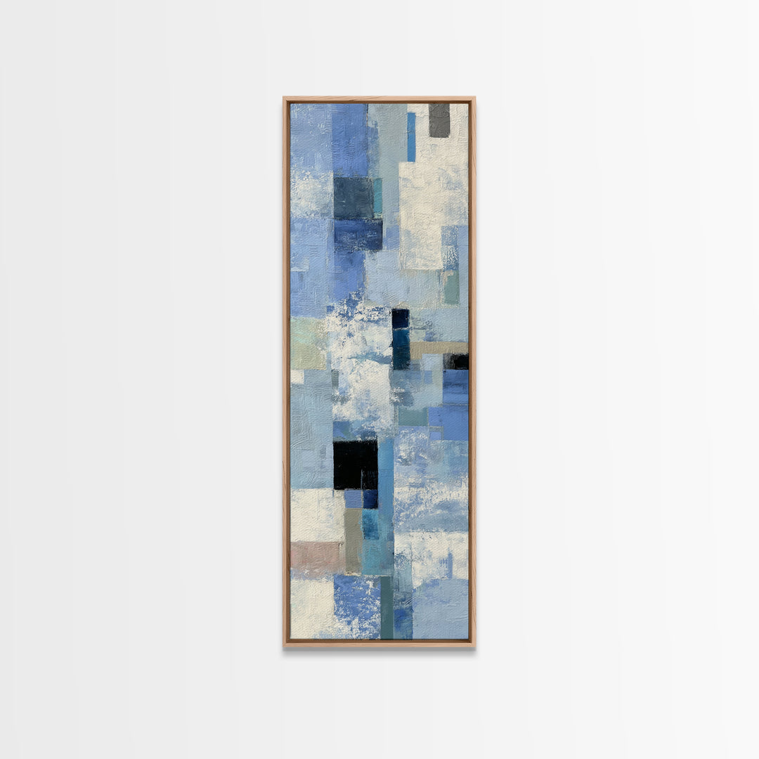 All Blue Ocean Abstraction Canvas Print, Monochrome Art, Fine Art Print, Living Room Decor, Oil Painting, Mono, Digital Prints, MON-1x3-37