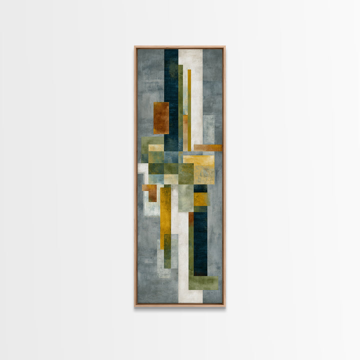 Green Botanical Study Canvas Print, Monochrome Art, Living Room Decor, Oil Painting, Mono, Dark Academia Decor, MON-1x3-39