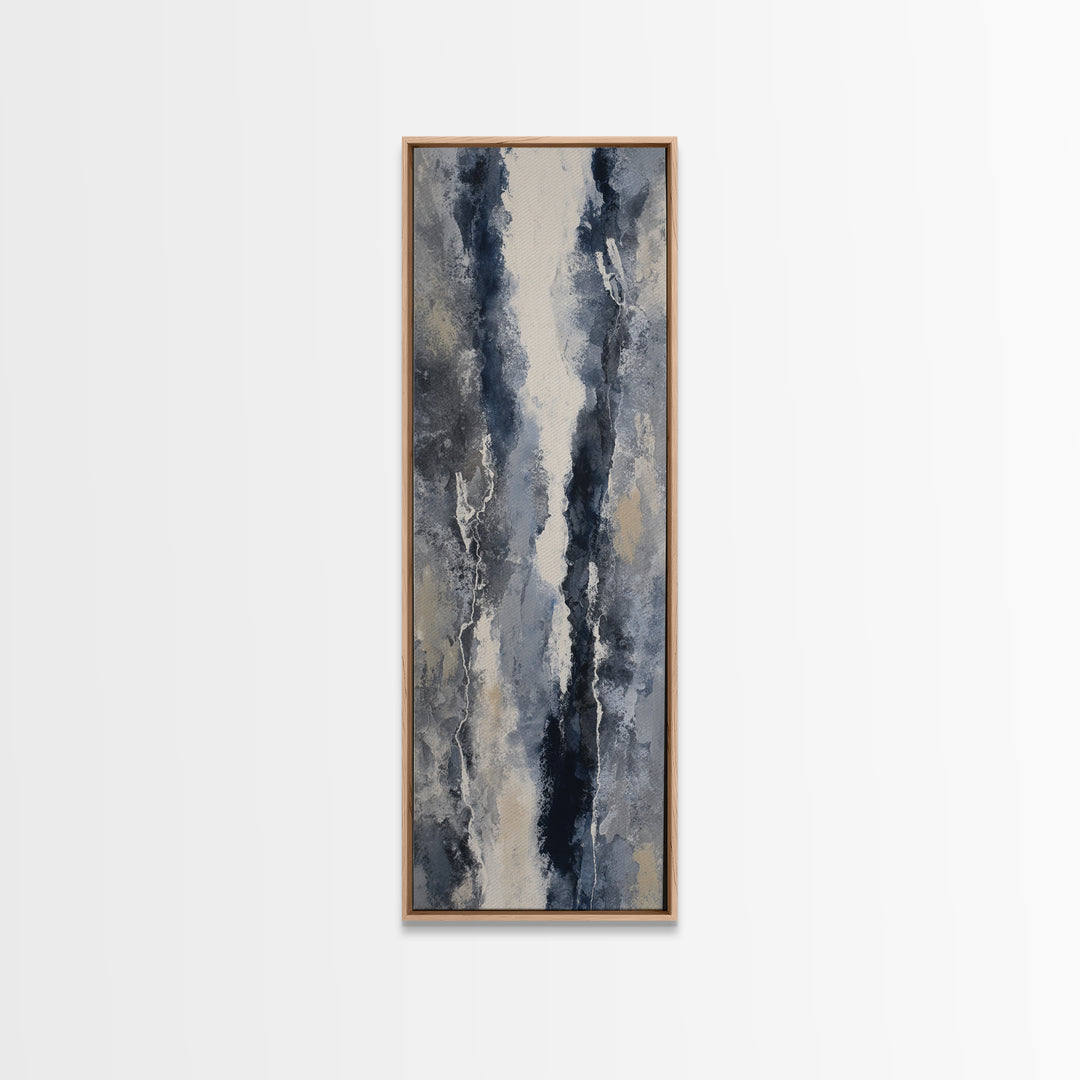 Black Ink Abstract Canvas Print, Monochrome Art, Wallpaper Mural, Living Room Decor, Fine Art, Mono, Textured Painting, MON-1x3-42