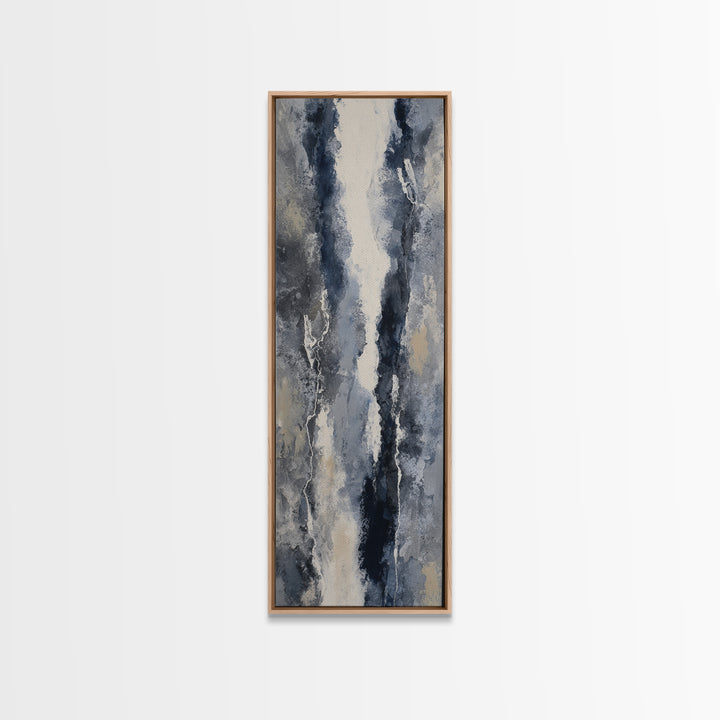 Black Ink Abstract Canvas Print, Monochrome Art, Wallpaper Mural, Living Room Decor, Fine Art, Mono, Textured Painting, MON-1x3-42