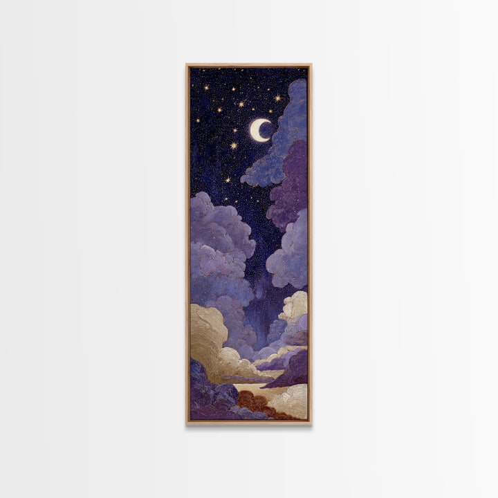 Purple Night Sky Canvas Print, Monochrome Art, Digital Print, Living Room Decor, Abstract Art, Mono, Modern Art, Moody Wall Art, MON-1x3-51
