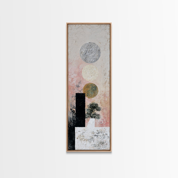 Silver Ocean Moonlight Scene Canvas Print, Monochrome Art, Large Wall Art, Living Room Decor, Fine Art, Mono, Modern Wall Art, MON-1x3-55